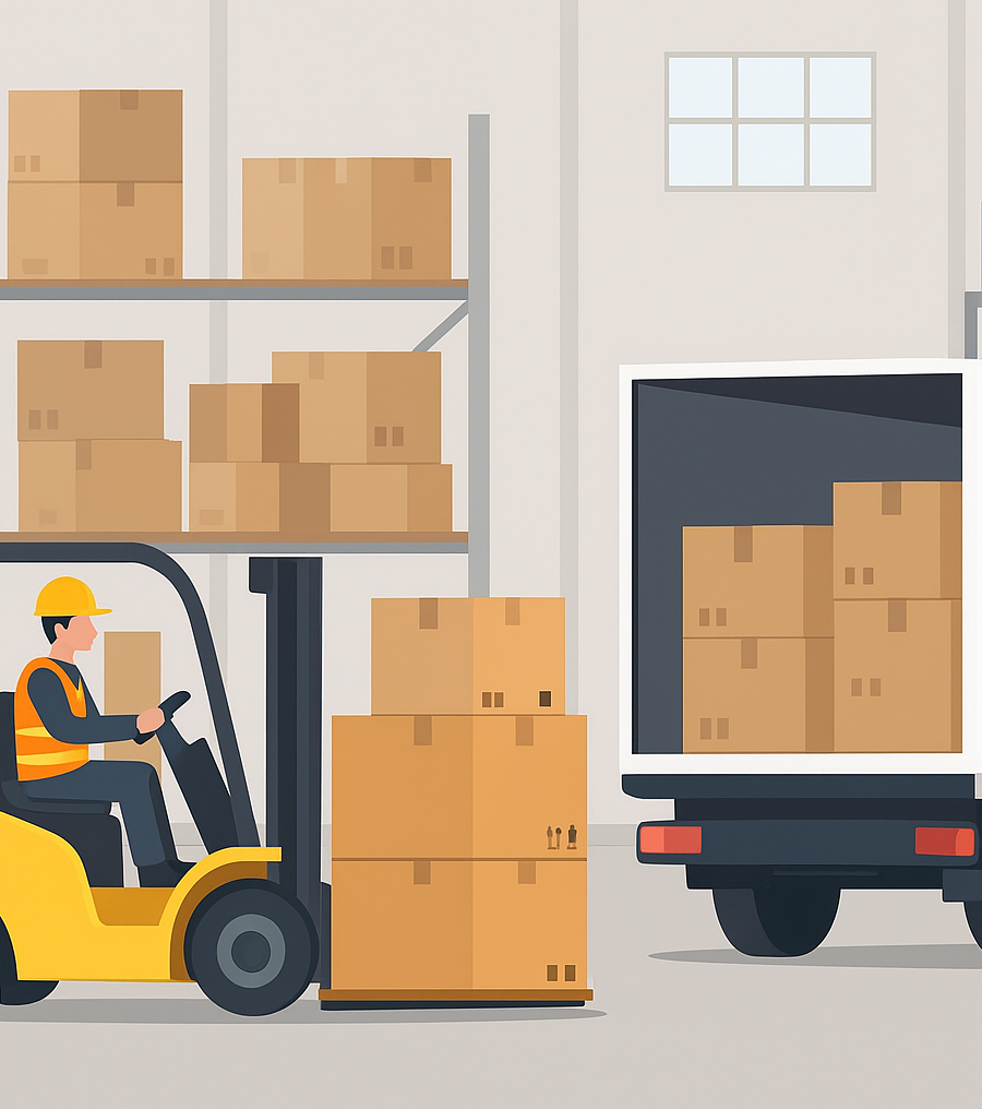 Warehousing and storage illustration